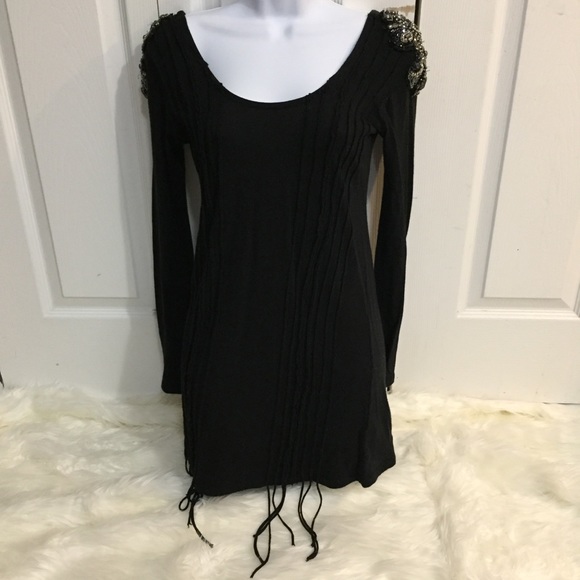 Miss Me black fringe jewel embellished top - Picture 3 of 8